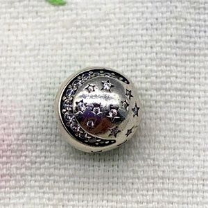 Pandora sterling silver clip in moon & star motif, vintage ⭐️🌛